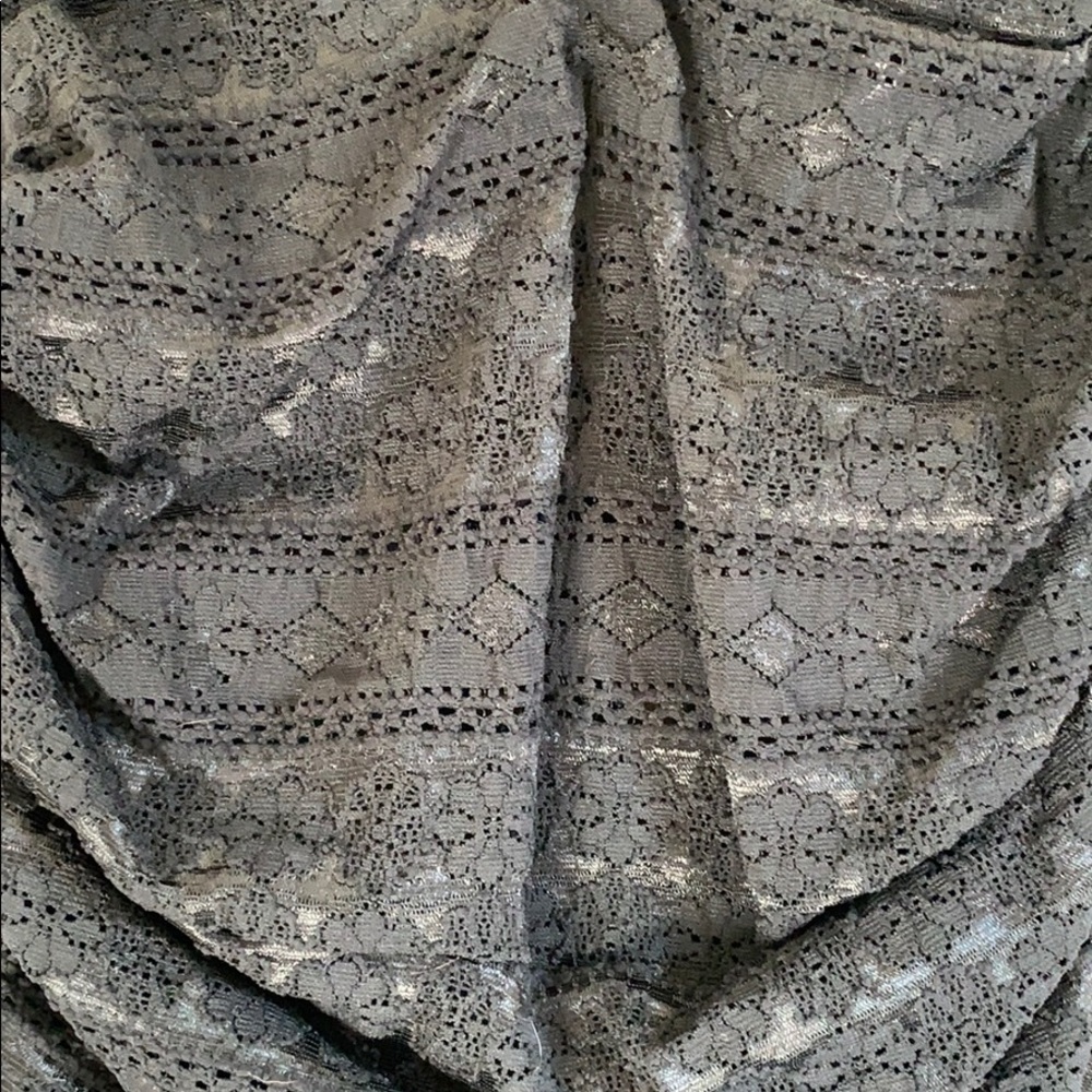 Express Black Ruched Lace Dress - Picture 3 of 3